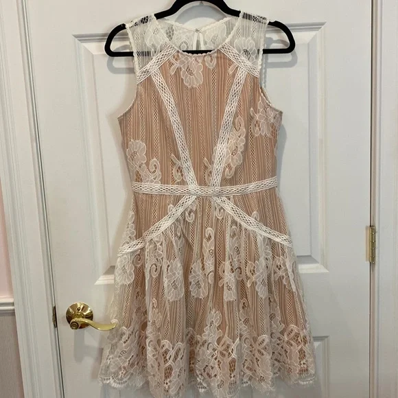 Adelyn Rae Dresses | Adelyn Rae White Lace Dress | Color: Tan/White | Size: S | Pm-20326274's Closet Adelyn Rae Dresses | Adelyn Rae White Lace Dress | Color: Tan/White | Size: S | Pm-20326274's Closet